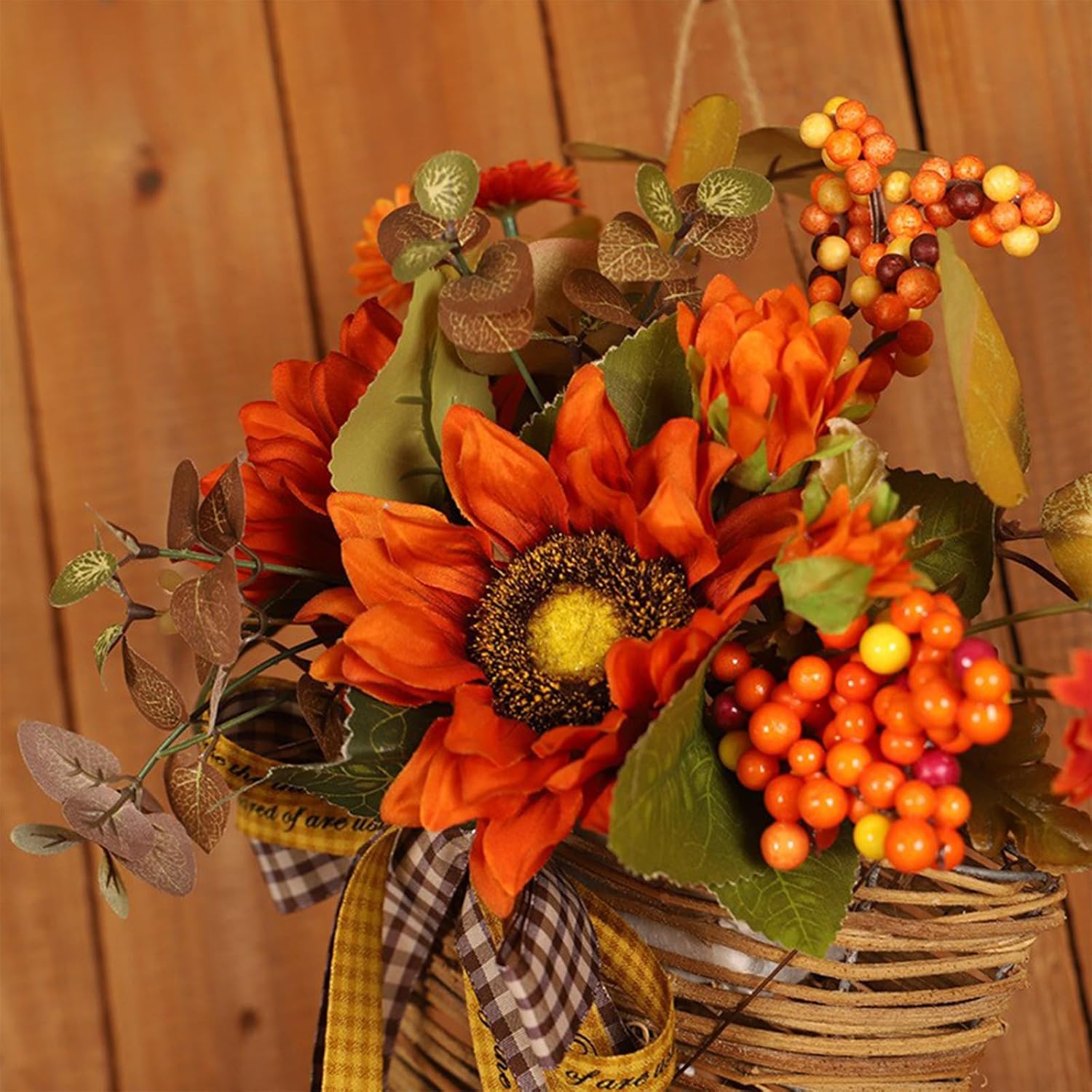 Fall Sunflower Wreath for Front Door 32cm