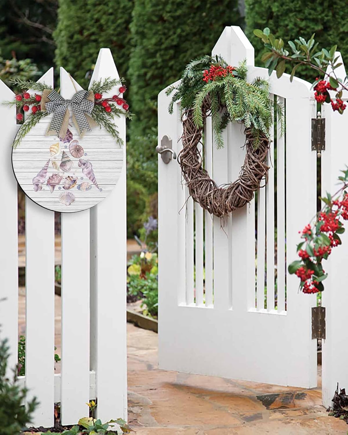 Welcome Sign Christmas Wreath Door Decor
