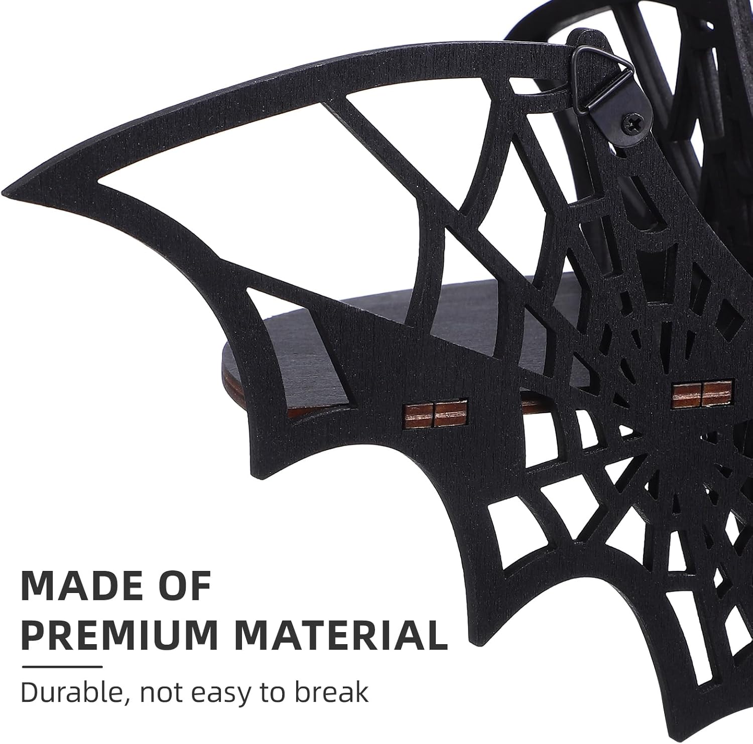 Gothic Floating Corner Shelf Black Wooden Storage Rack for Spooky Decor