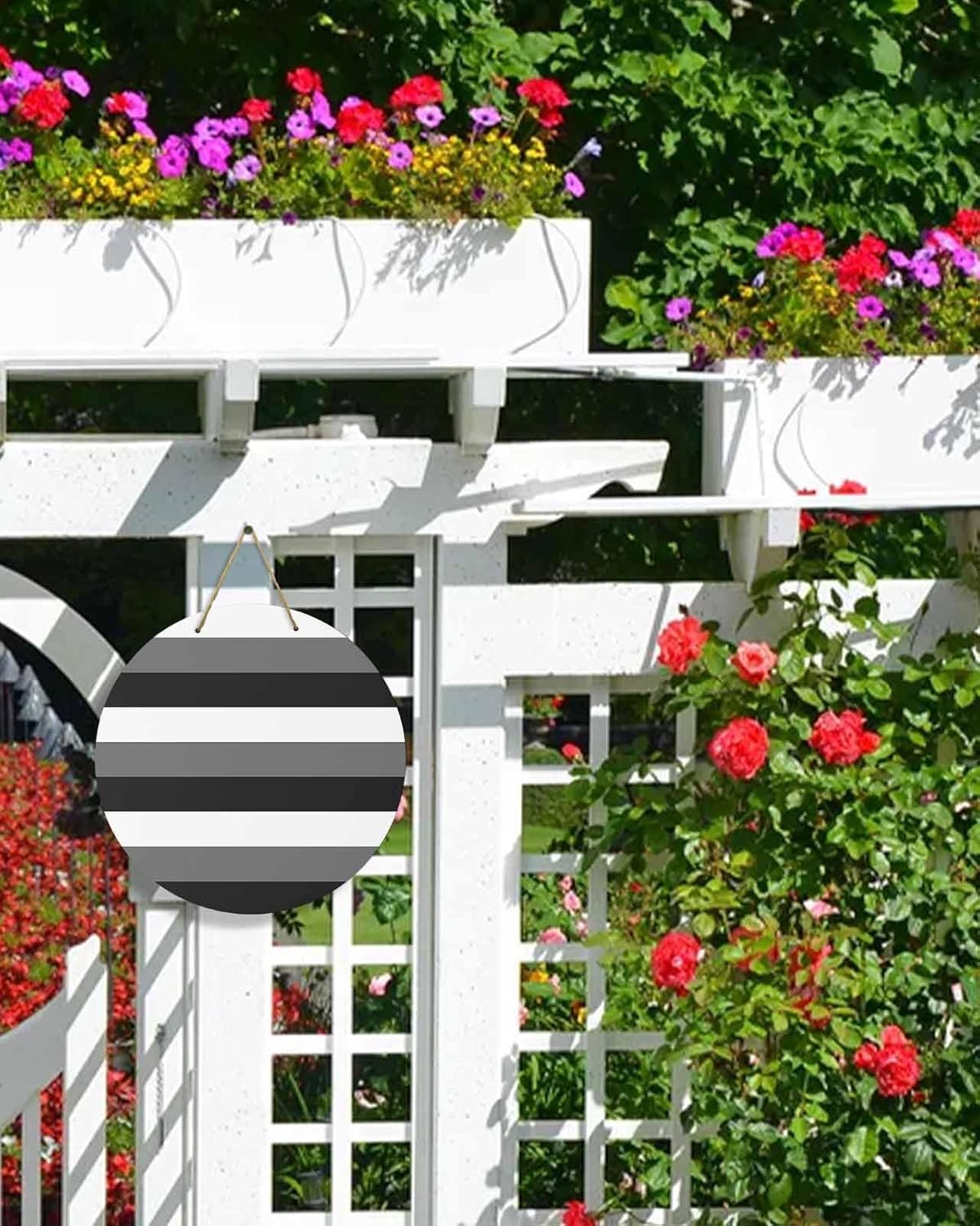 Modern Stripes Welcome Sign for Front Door Decor