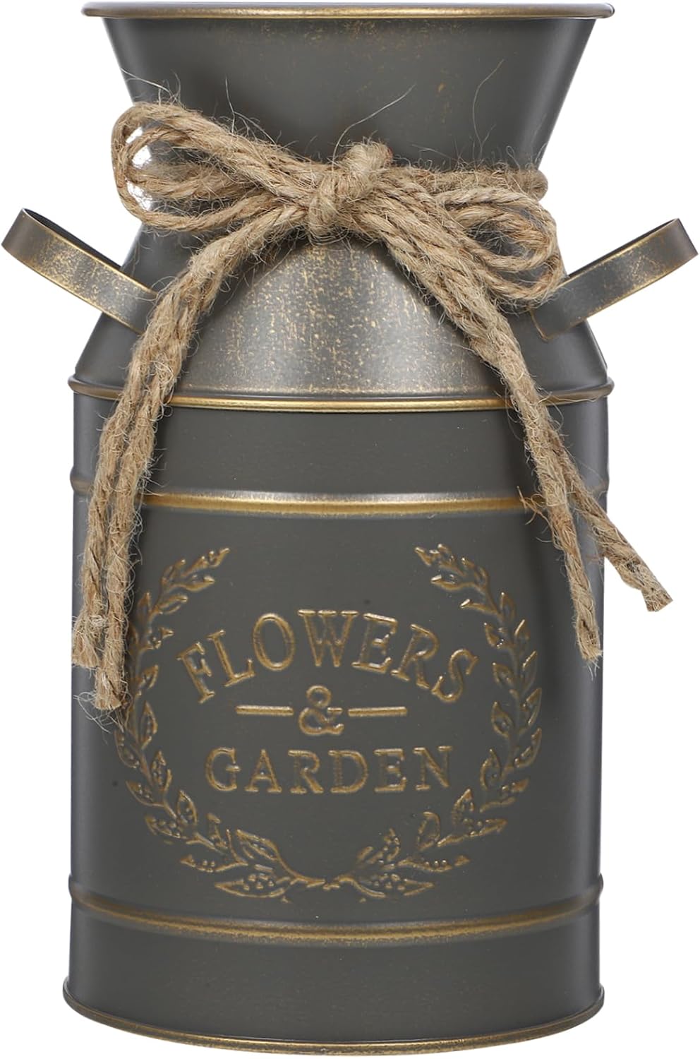 Balacoo Rustic Galvanized Flower Vase Double Handle