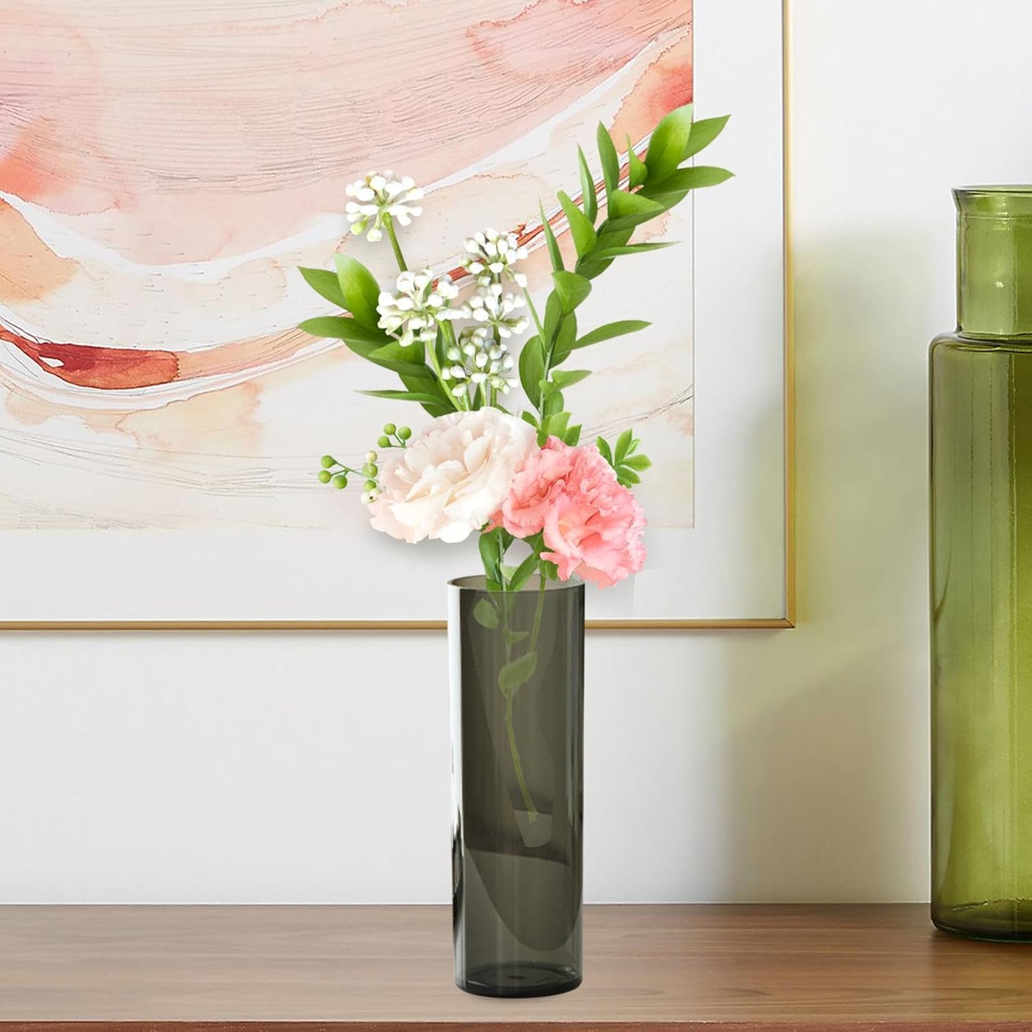 Qianly Acrylic Flower Vase for Desktop and Entryway Decoration