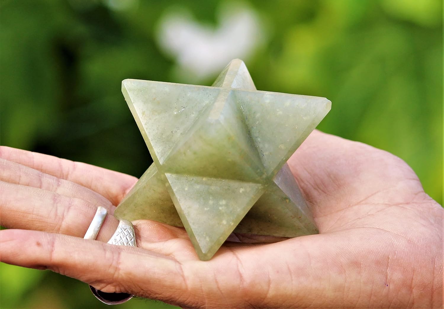 Polished Green Aventurine Merkaba Crystal Stone 70mm