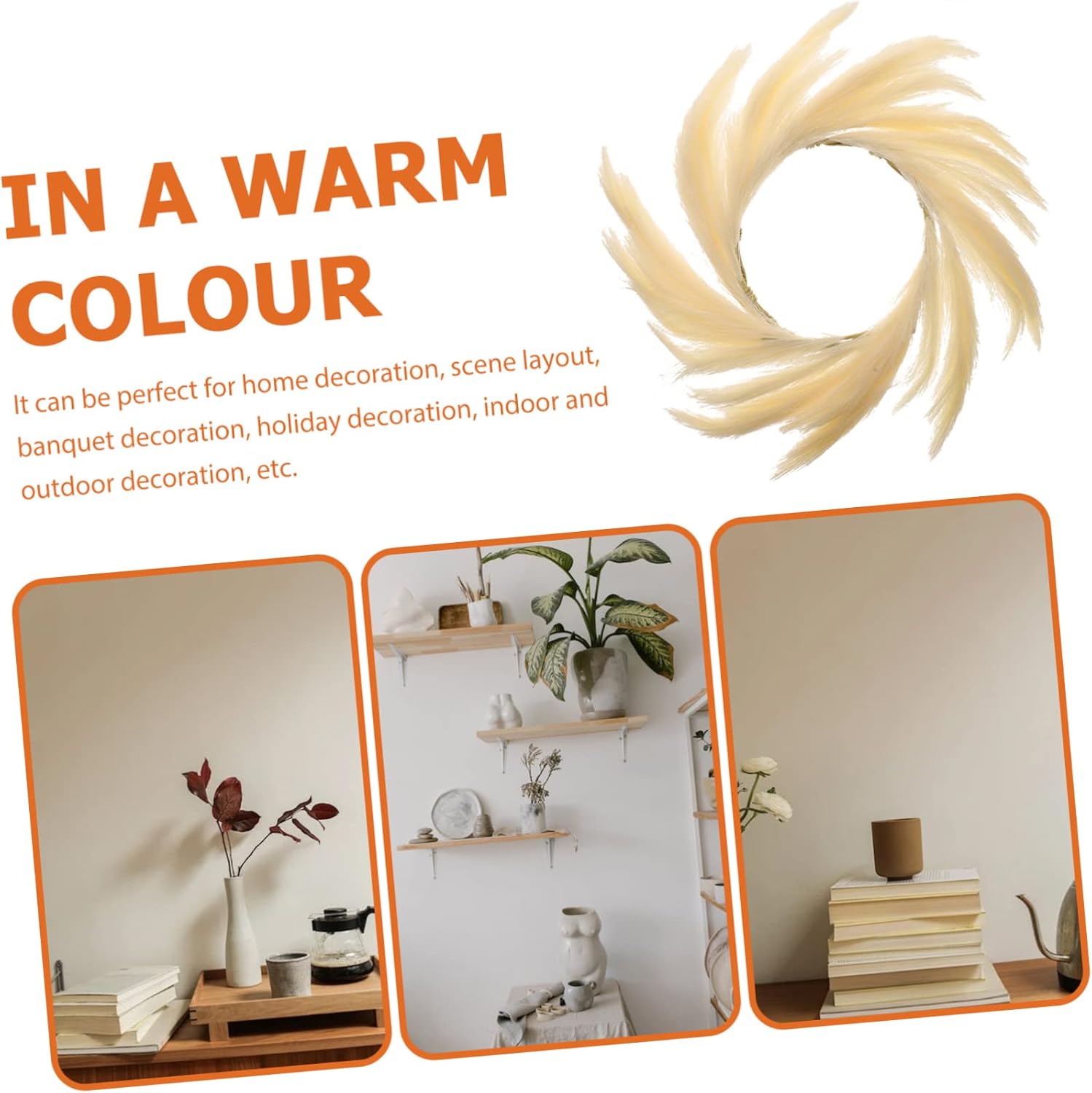 Elegant Artificial Bulrush Wreath for Home Decor