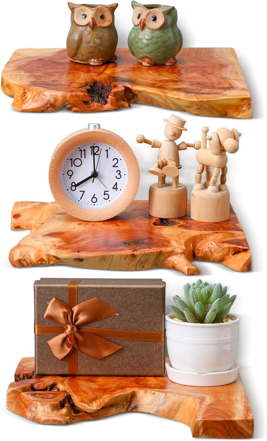 Pinkunn 3 Pcs Floating Shelves for Wall Mounting