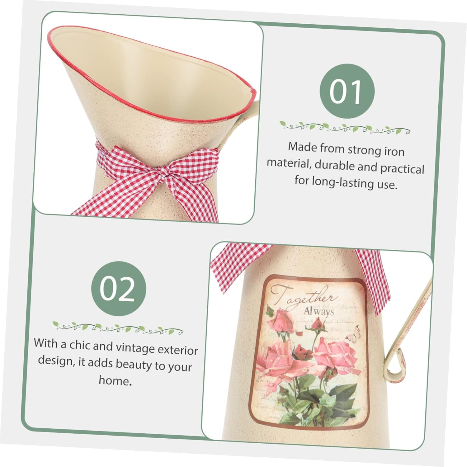 Balacoo Vintage Flower Bucket Rustic Decorative Vase