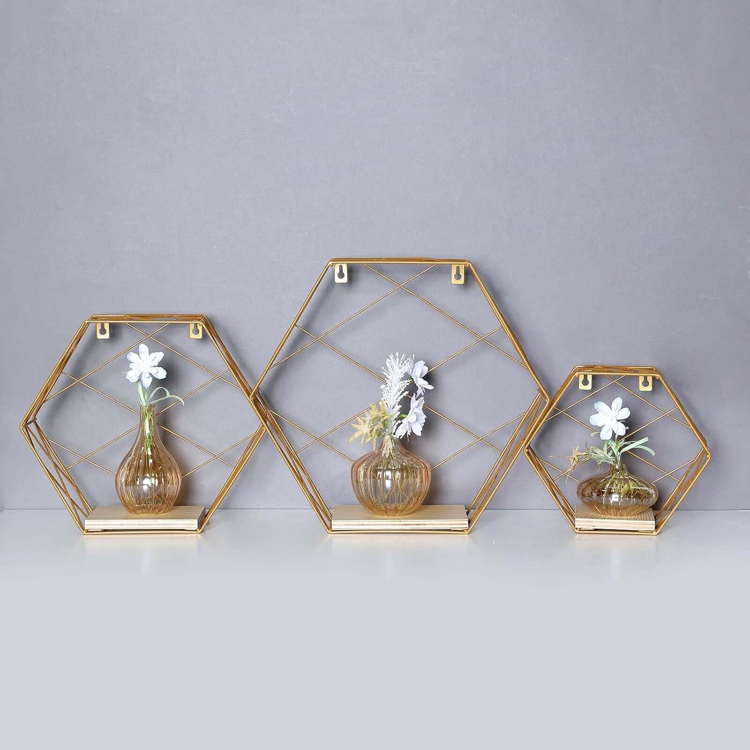 Efavormart 3 Pack Hexagonal Floating Shelves - 9 12 4 Inches