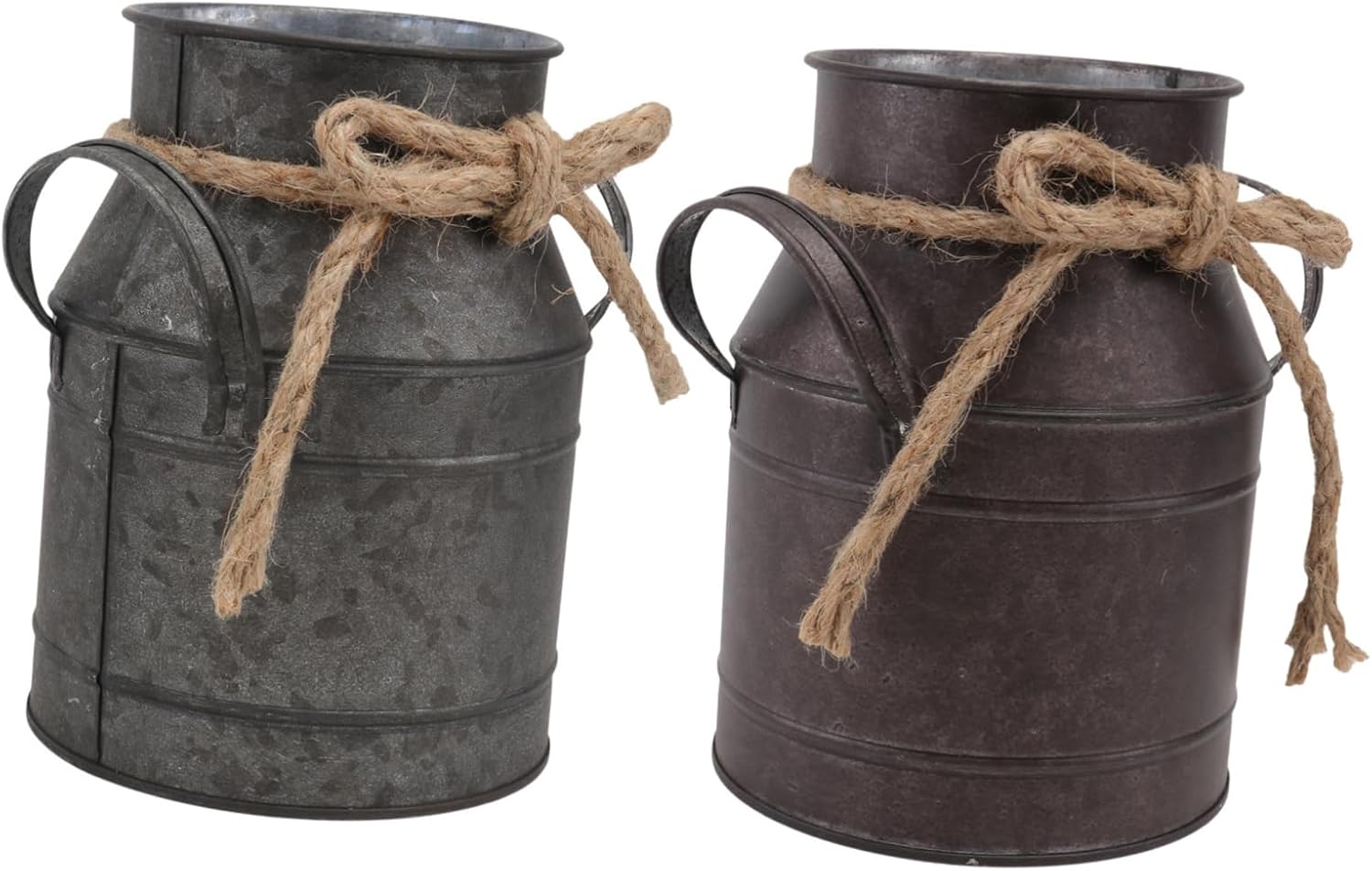 2pcs Vintage Iron Flower Bucket for Succulents Retro Decor with Small Handle for Home and Garden