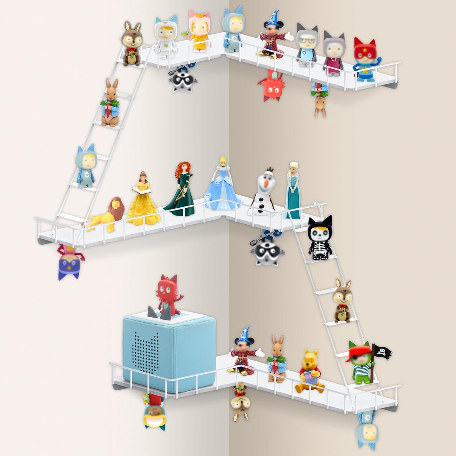 90 Degree Magnetic Shelf for Tonie Box Storage Wall Corner Organizer