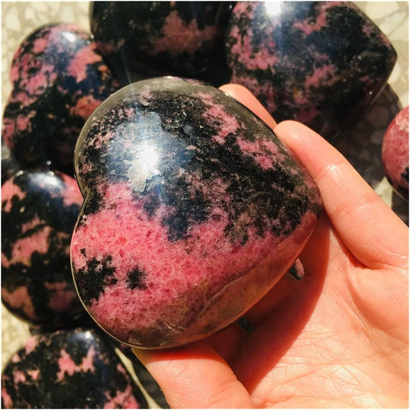 PEKMAR Natural Quartz Stone Crystal Heart Home Decoration