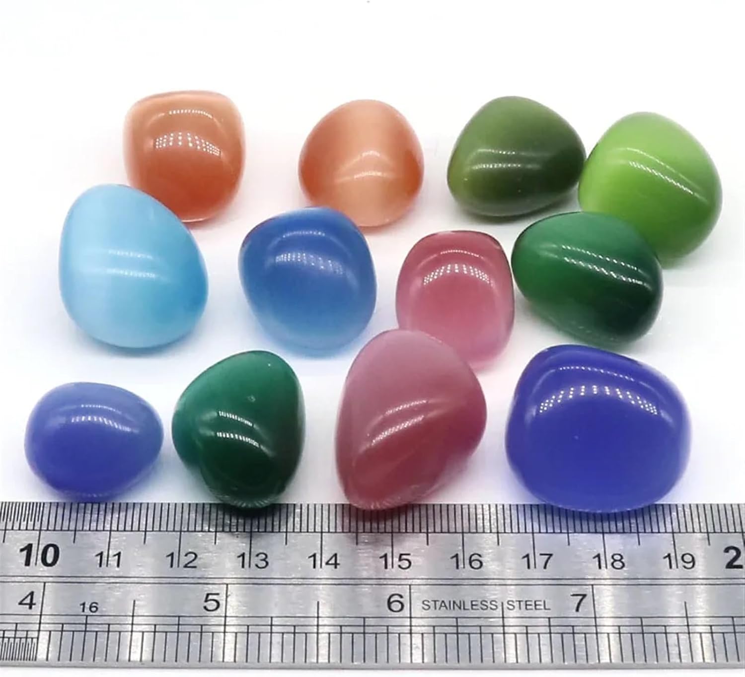 Natural Colorful Cat Eye Stones for Healing and Decor