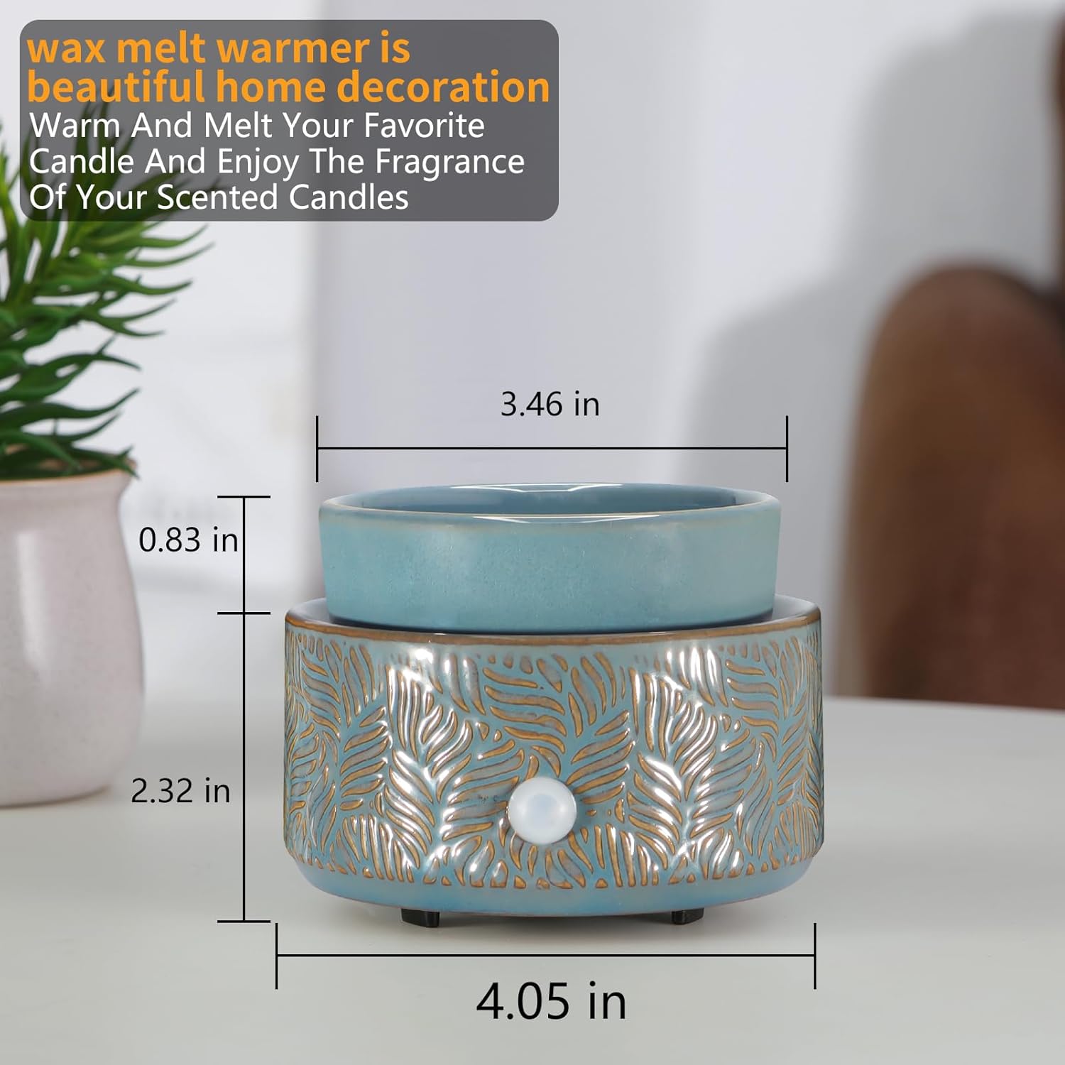 Electric Wax Melt Warmer 4-in-1 Ceramic Scented Candle Decor for Home Office Bedroom