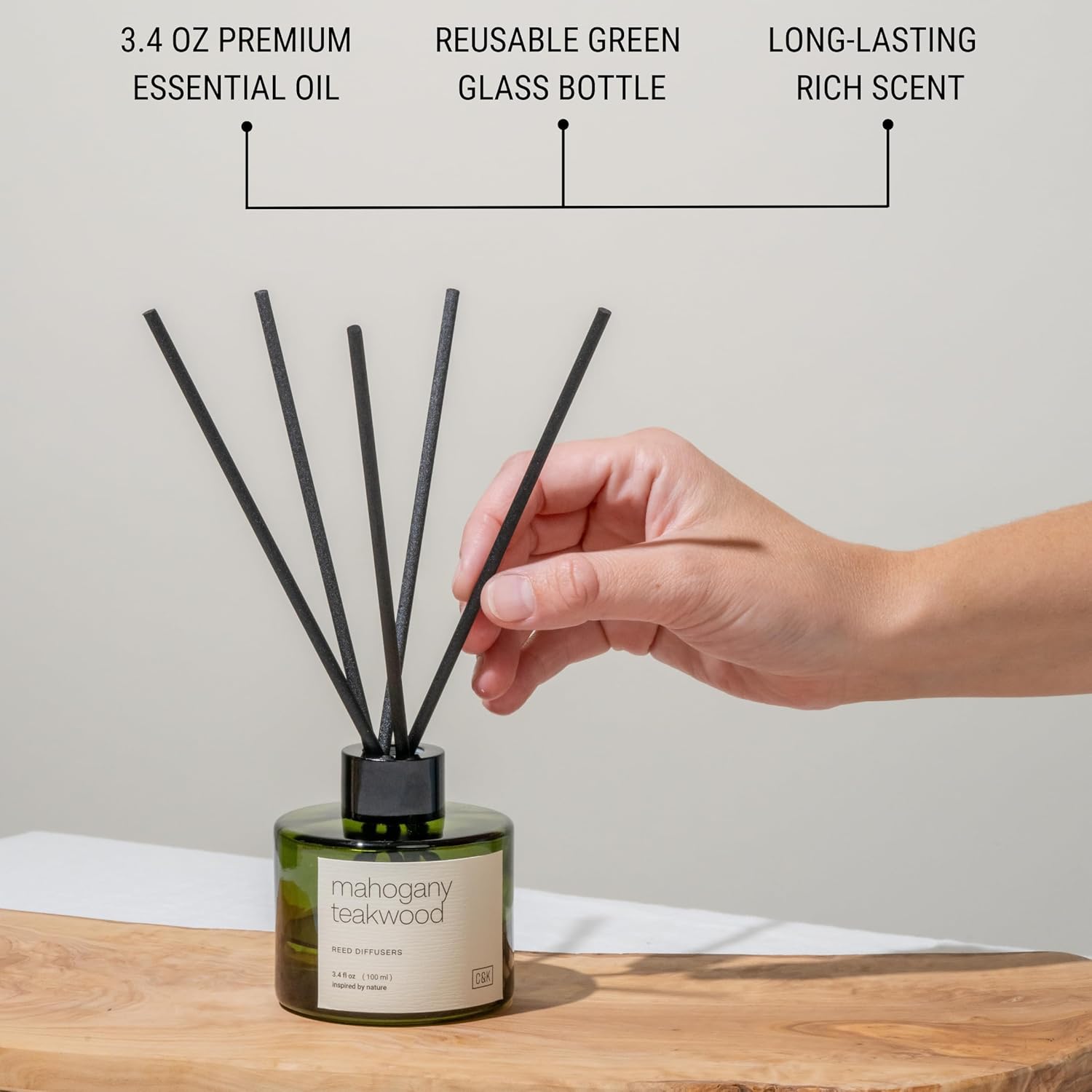 Craft Kin Reed Diffuser Set Oakwood Mahogany Vetiver