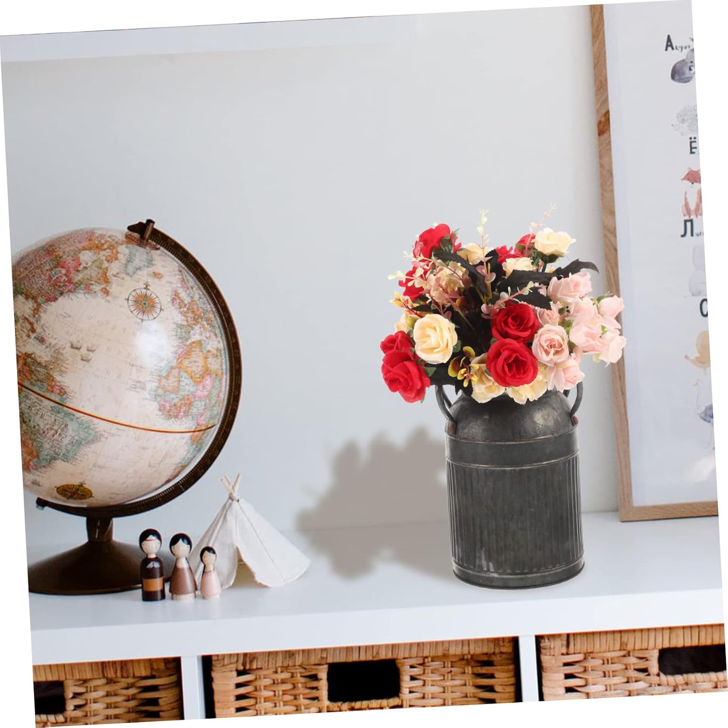 Vintage Flower Bucket Planter Handle for Indoor Outdoor Use