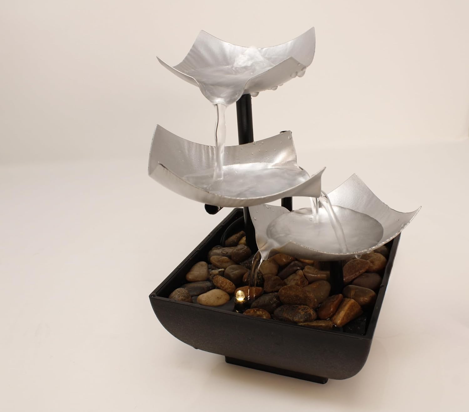 Ohana Modern Tabletop Water Fountain with LED Lights