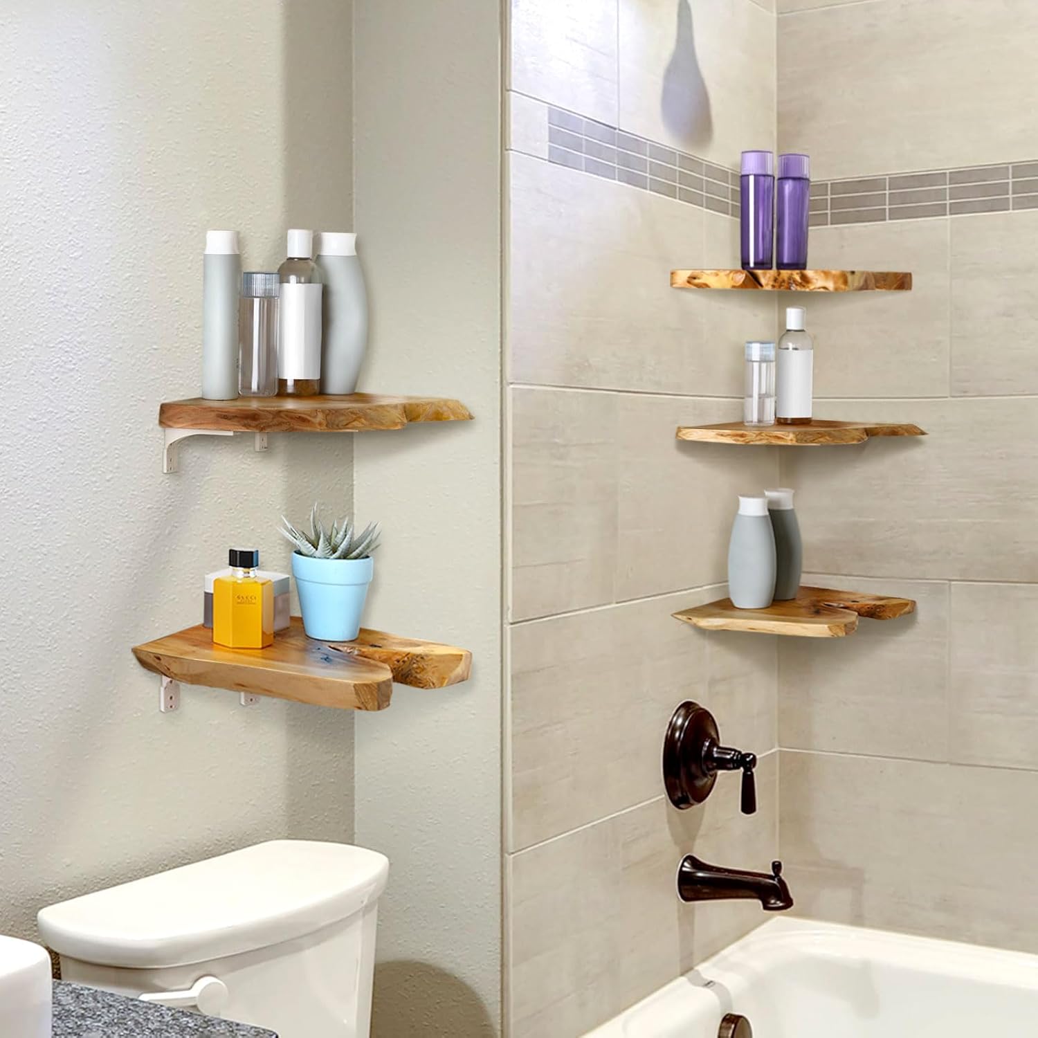 Pinkunn 3 Pcs Floating Shelves for Wall Mounting