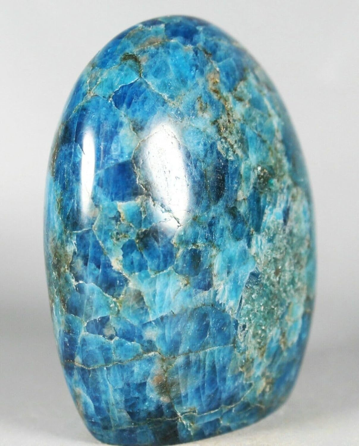 Blue Apatite Crystal Stone - 57 Lb Madagascar Standup Display
