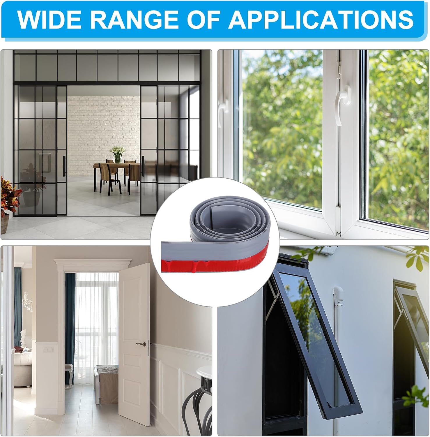PATIKIL Door Draft Stopper 2 Pack 33FT Gray
