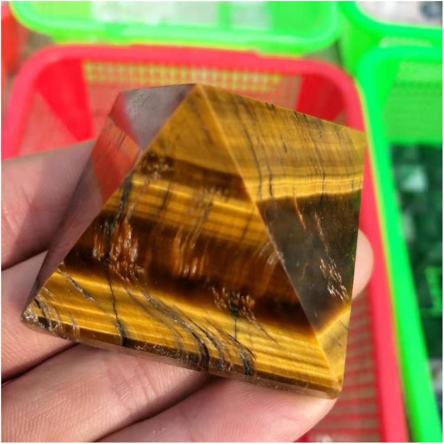 DOUKI Natural Crystal Pyramid for Home Decoration