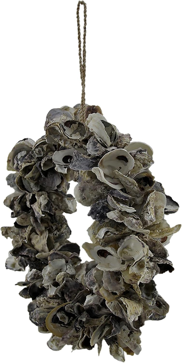 Natural Oyster Shell Accent Wreath 18 Inch