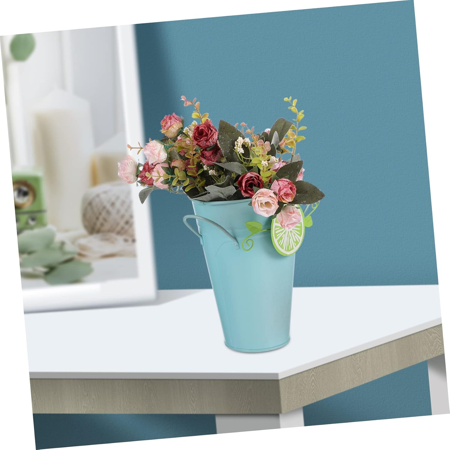 CIMAXIC 1pc Floral Vase Rustic Home Decor Iron Vase