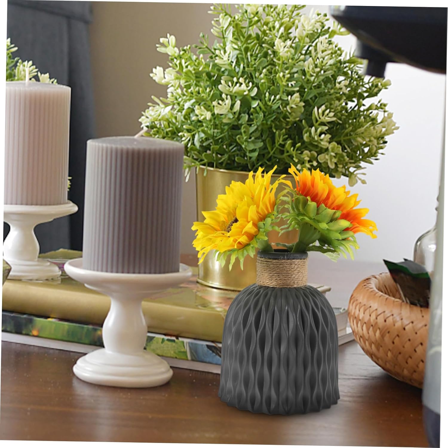 VOSAREA Pineapple Grain Flower Vase 10 Tall