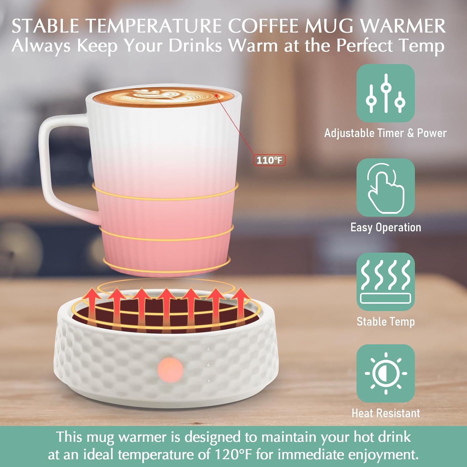 Electric Candle Warmer Plate with Timer and Adjustable Power