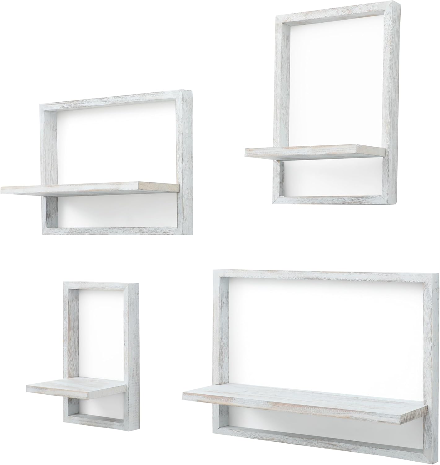 PHOENANCEE Square Floating Shelves Set of 4 Modern Wall Decor