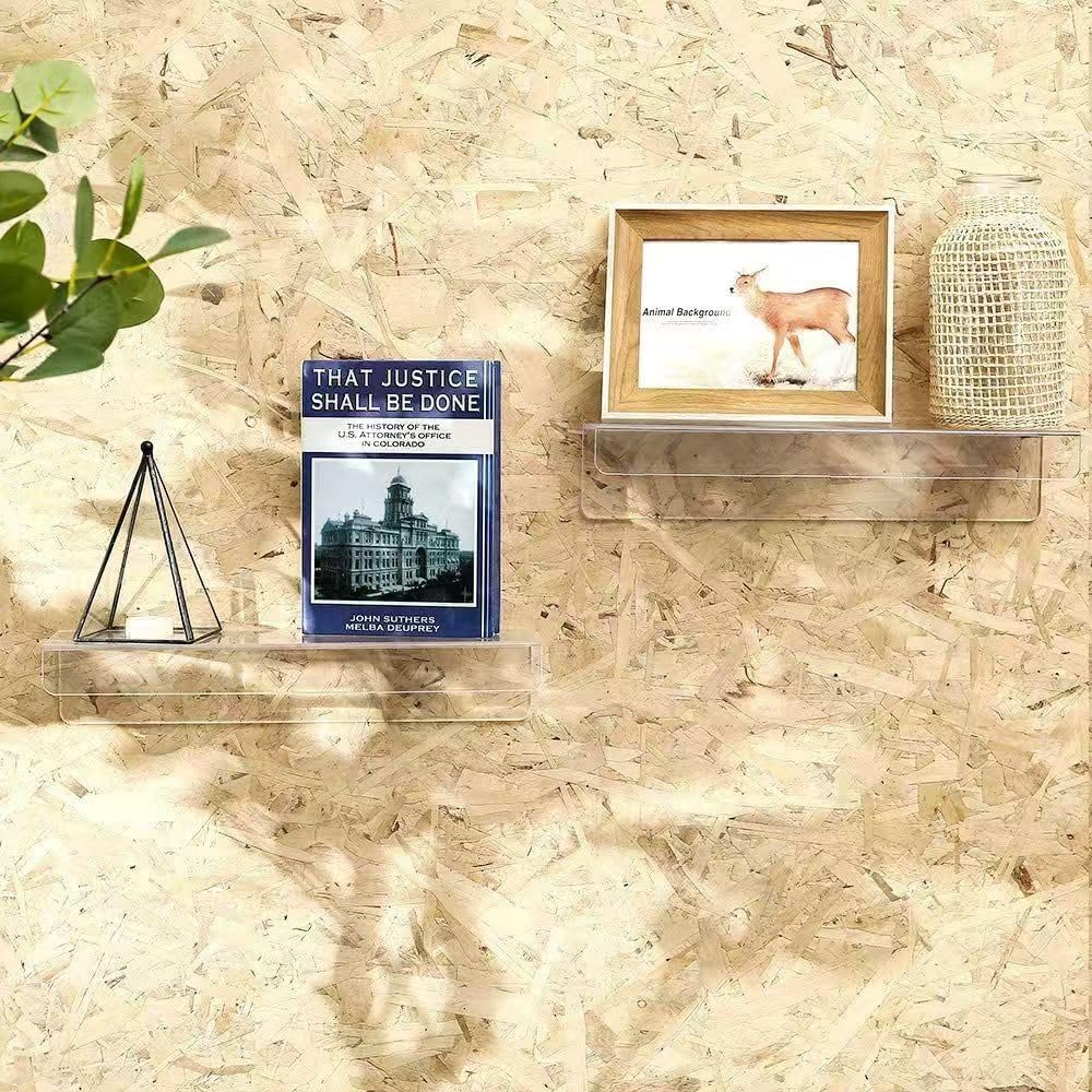 HESIN Acrylic Floating Shelves 2 Pack 15x37x275 Inch