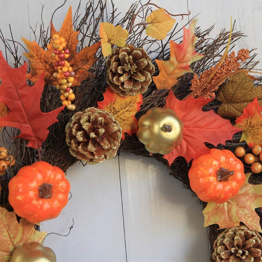 Door Hanger Artificial Maple Leaves Wreath 60CM Autumn Decor