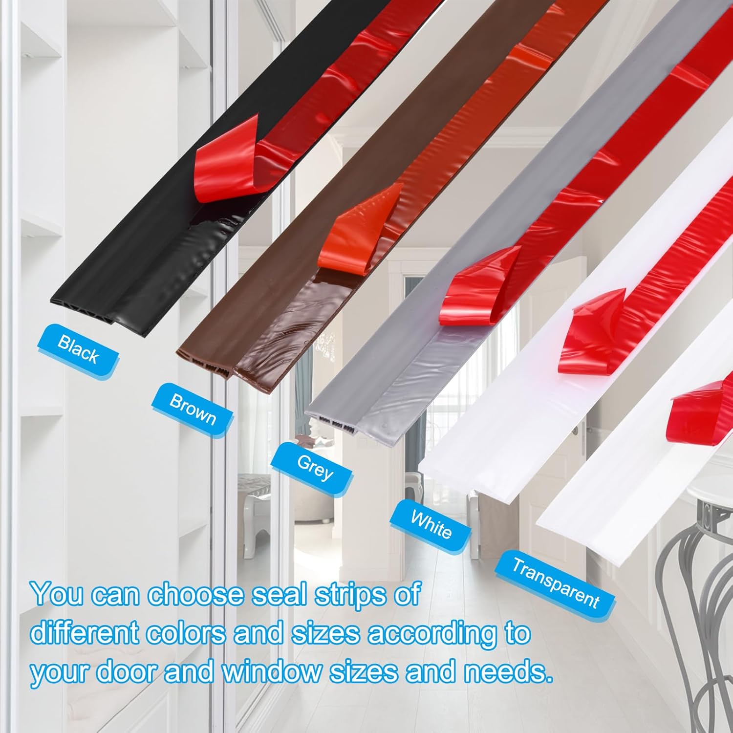 PATIKIL Door Draft Stopper 2 Pack 33FT Gray