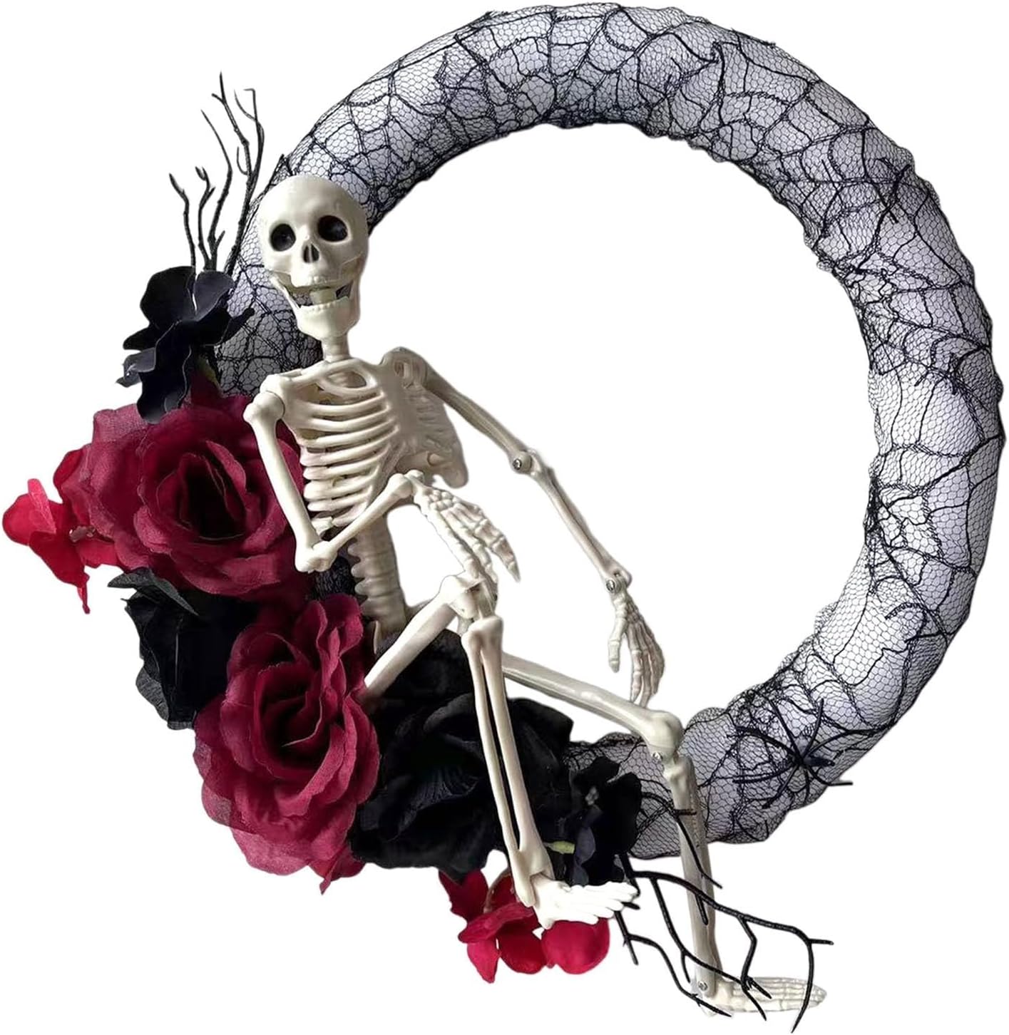 Halloween Scary Skeleton Wreath for Front Door