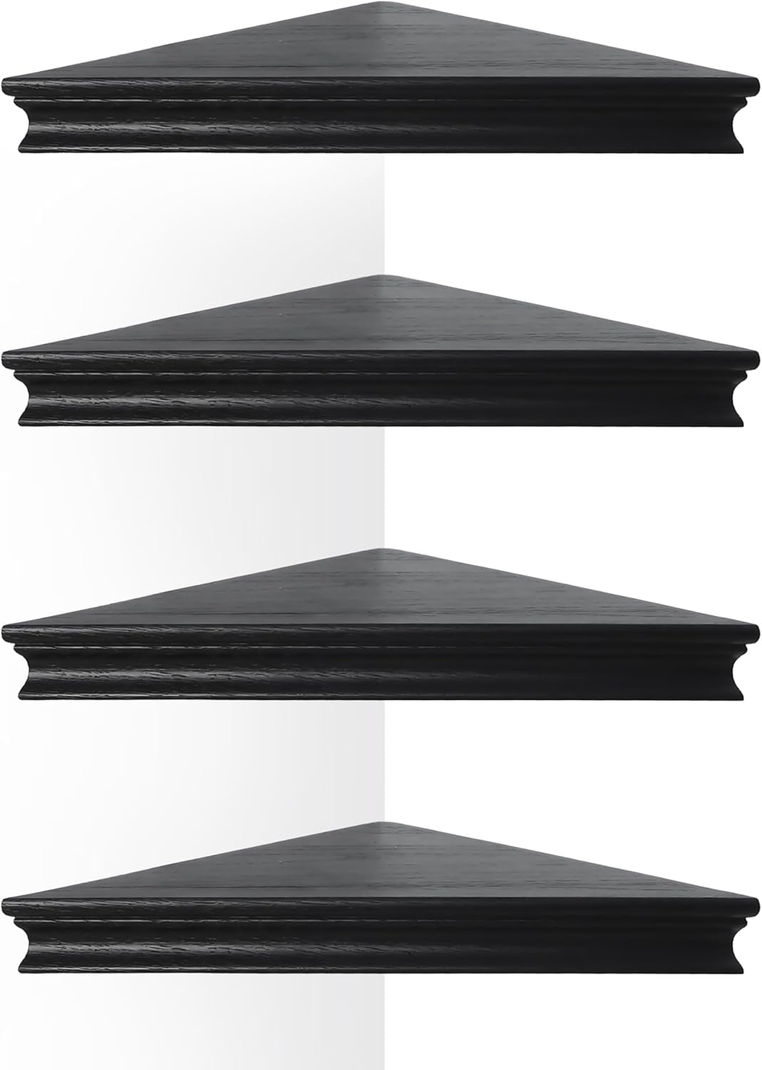Corner Floating Shelf Set of 4 Black Rustic Design