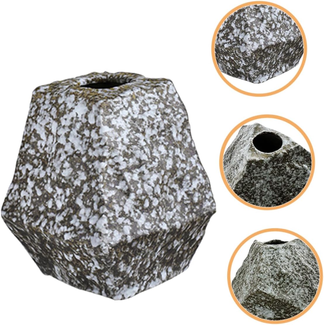PRETYZOOM Modern Ceramic Flower Vase with Unique Rock Pattern