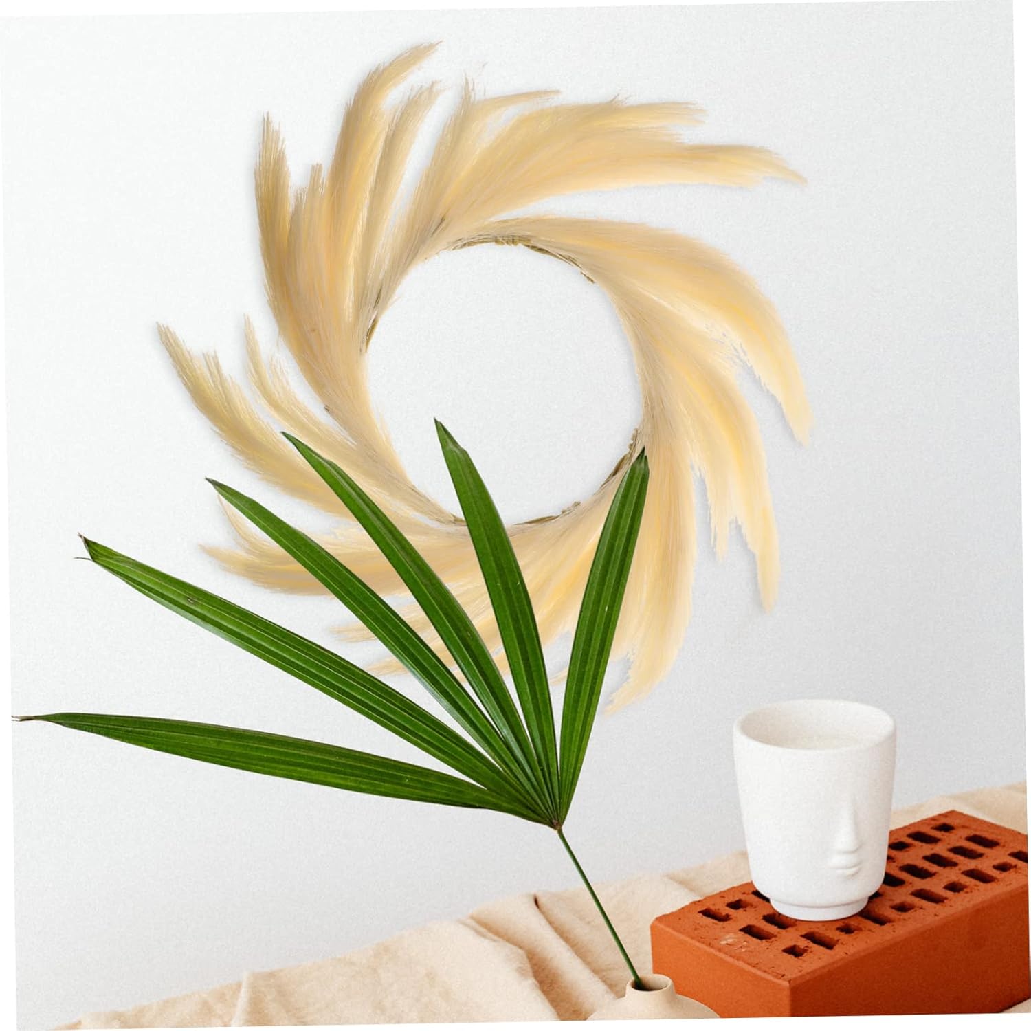 Artificial Bulrush Wreath for Indoor Outdoor Decor