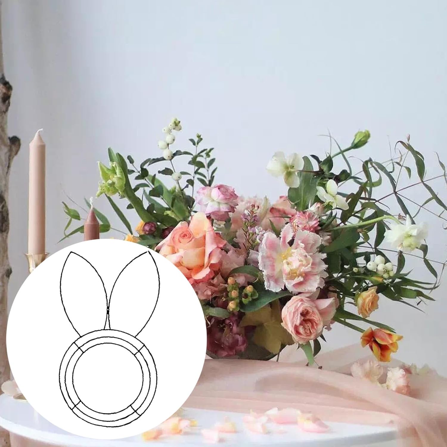 Easter Bunny Wreath Frame 3PCS Metal Wire Decor 1