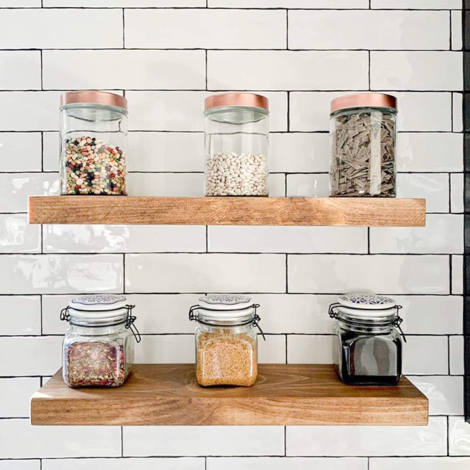 URBANDI Rustic Floating Shelves Set of 2