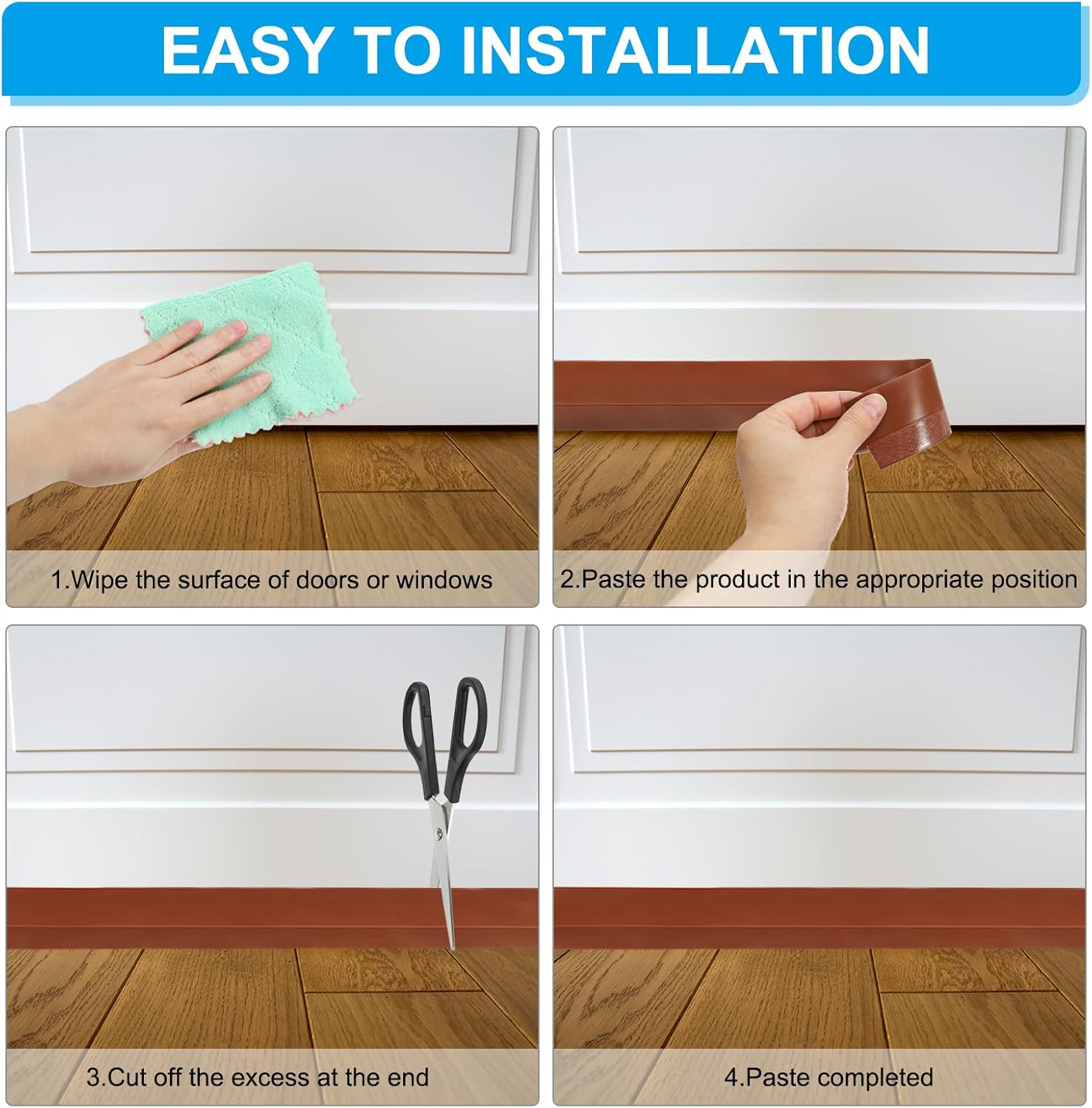 PATIKIL Door Draft Stopper 2 Pack 33FT Gray