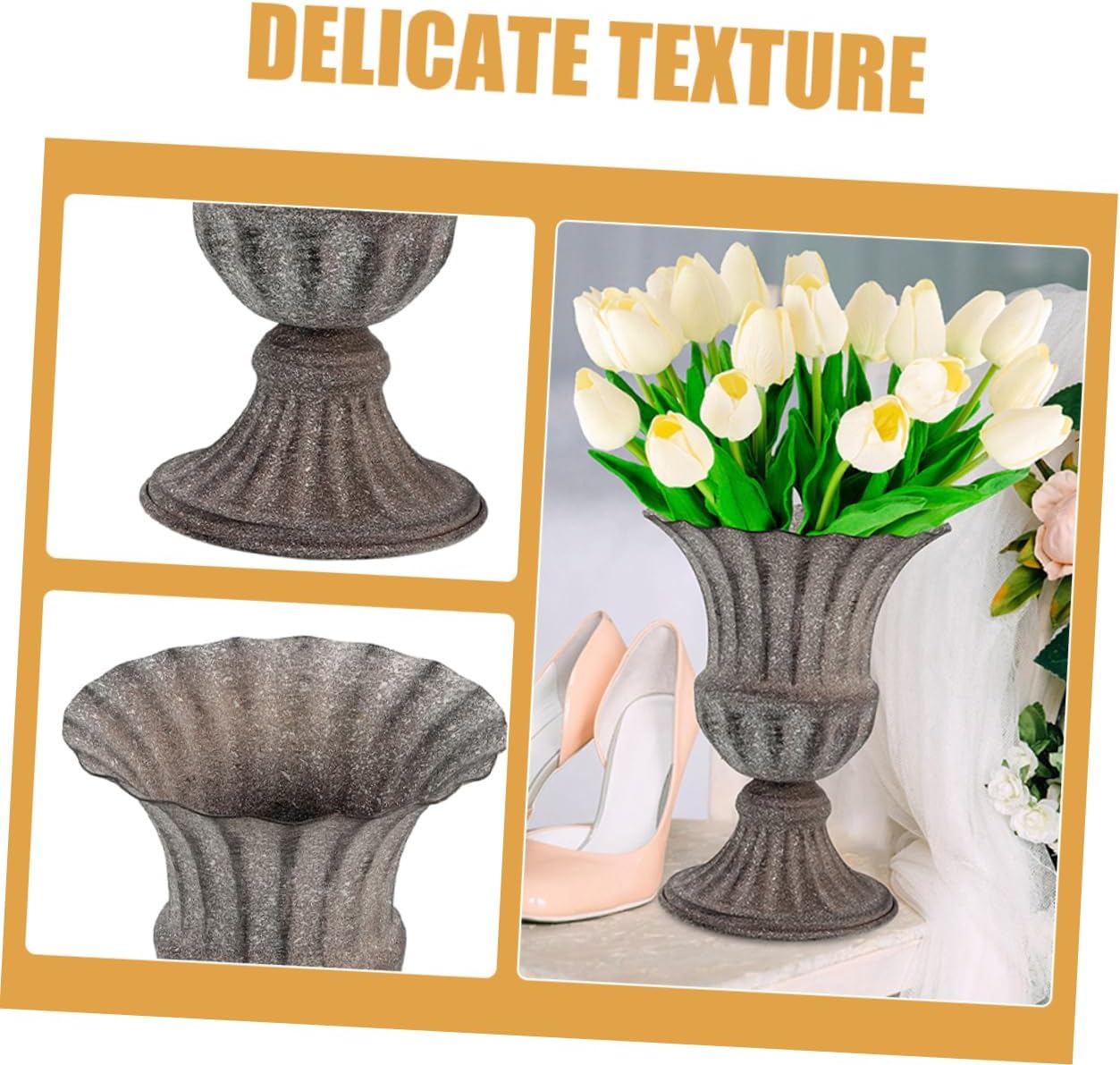 Vintage Style Decorative Metal Flower Vase for Home Table Centerpiece