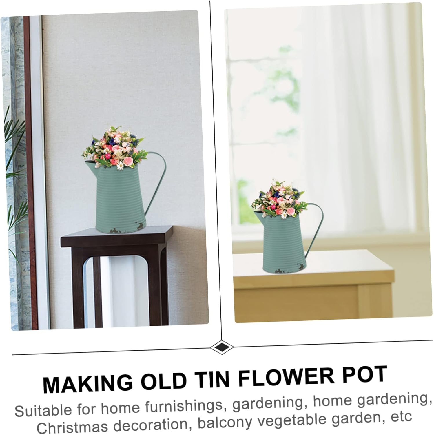 Unique Flower Storage Pot with Pitcher Handle for Garden Decor