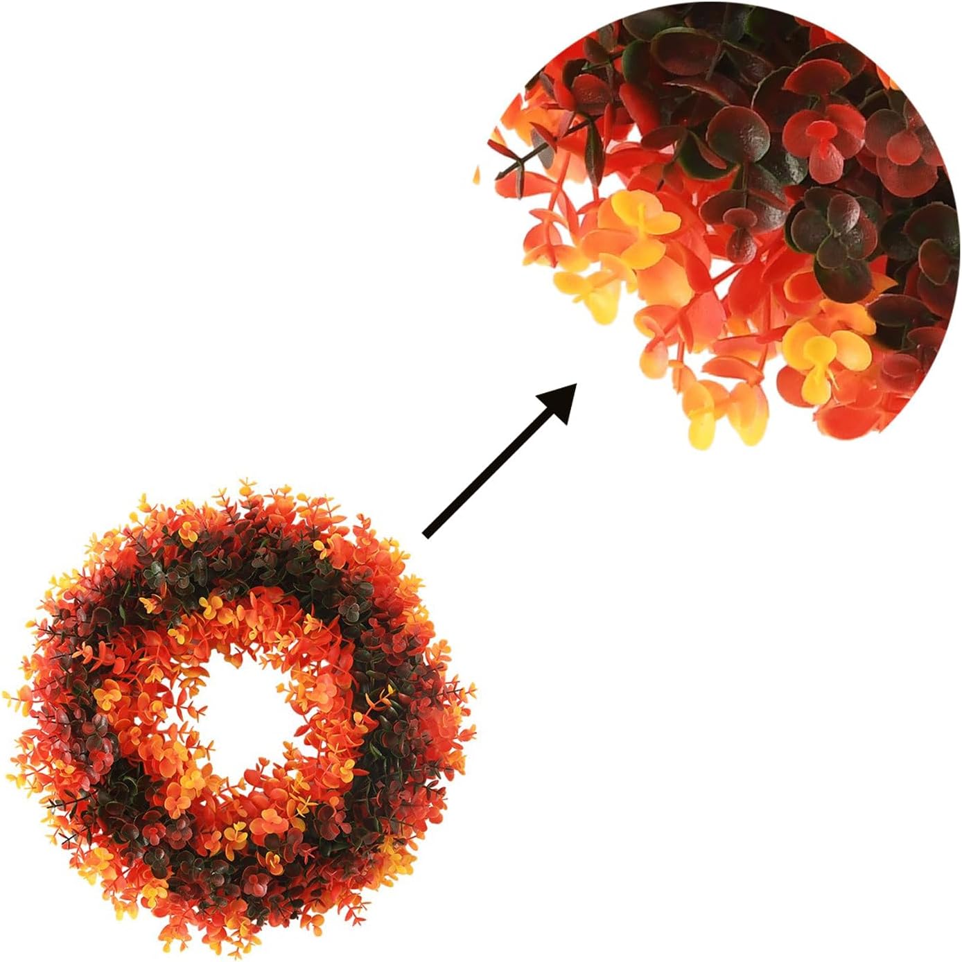 Welcome Wreath for Front Door Colorful Plastic 16x16 Inches