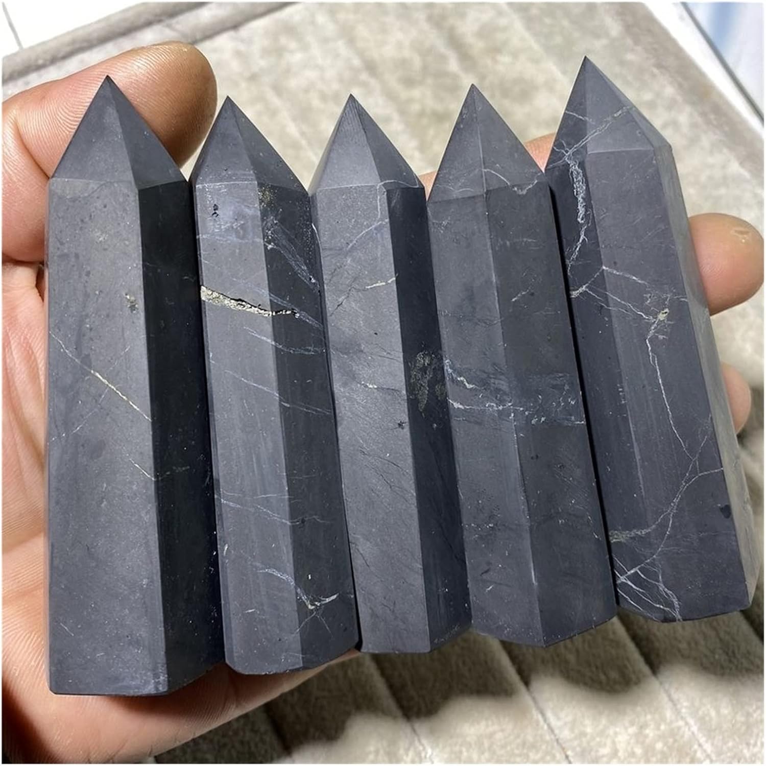 Natural Stones Crystals Pyramid Tower Home Decor