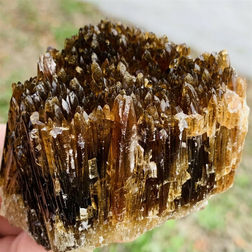 KatLin Natural Amber Calcite Cluster Energy Decoration Stone
