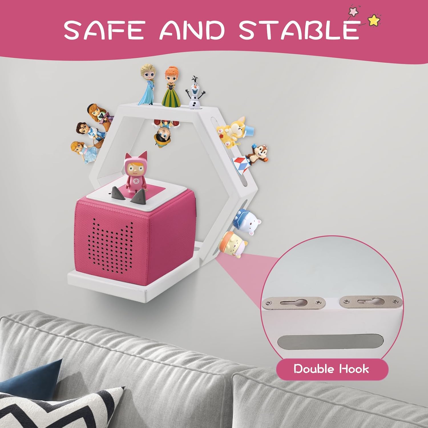Givilio Tonie Shellf Hexagon Wall Mounted Set of 3