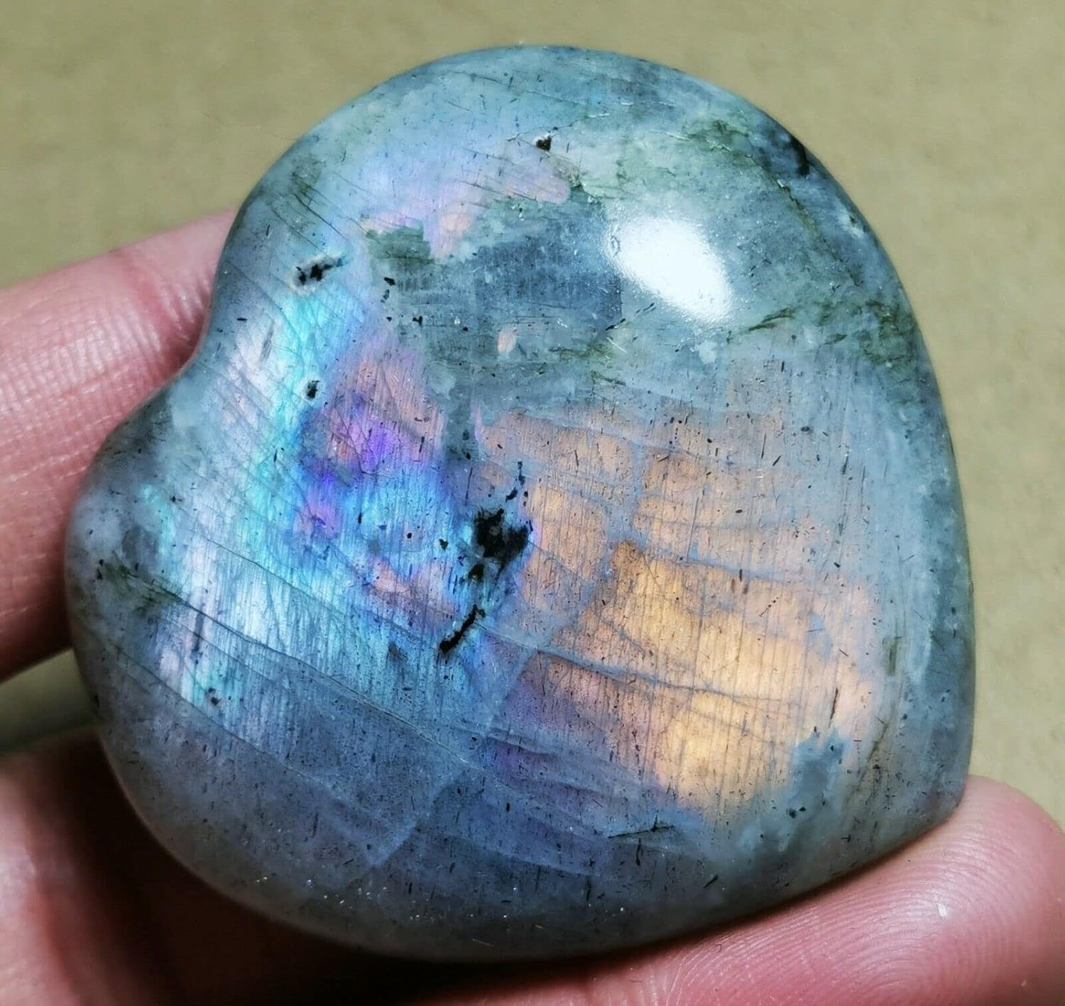 Rainbow Purple Flash Labradorite Reiki Healing Stone