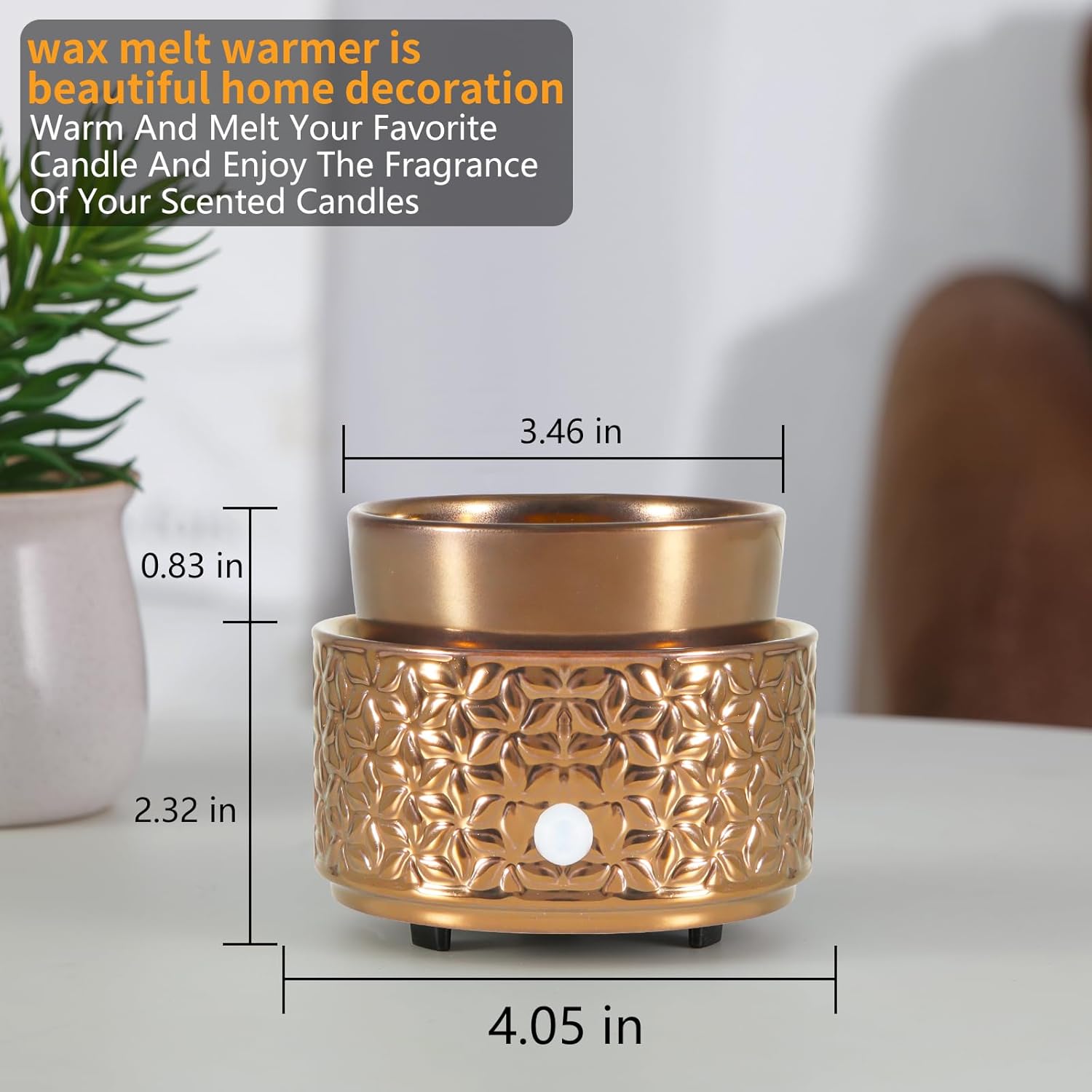 Electric Wax Melt Warmer 4-in-1 Ceramic Candle Decor for Home Office Bedroom Gift for Women