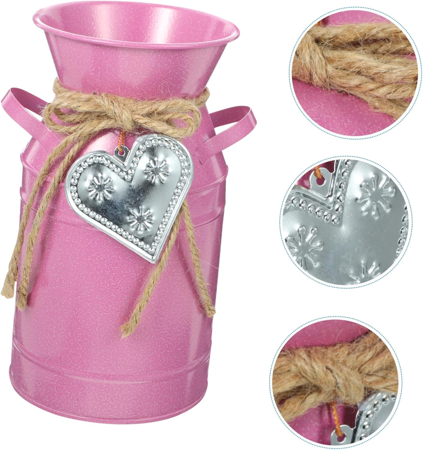Balacoo Pink Iron Bucket Flower Arranger