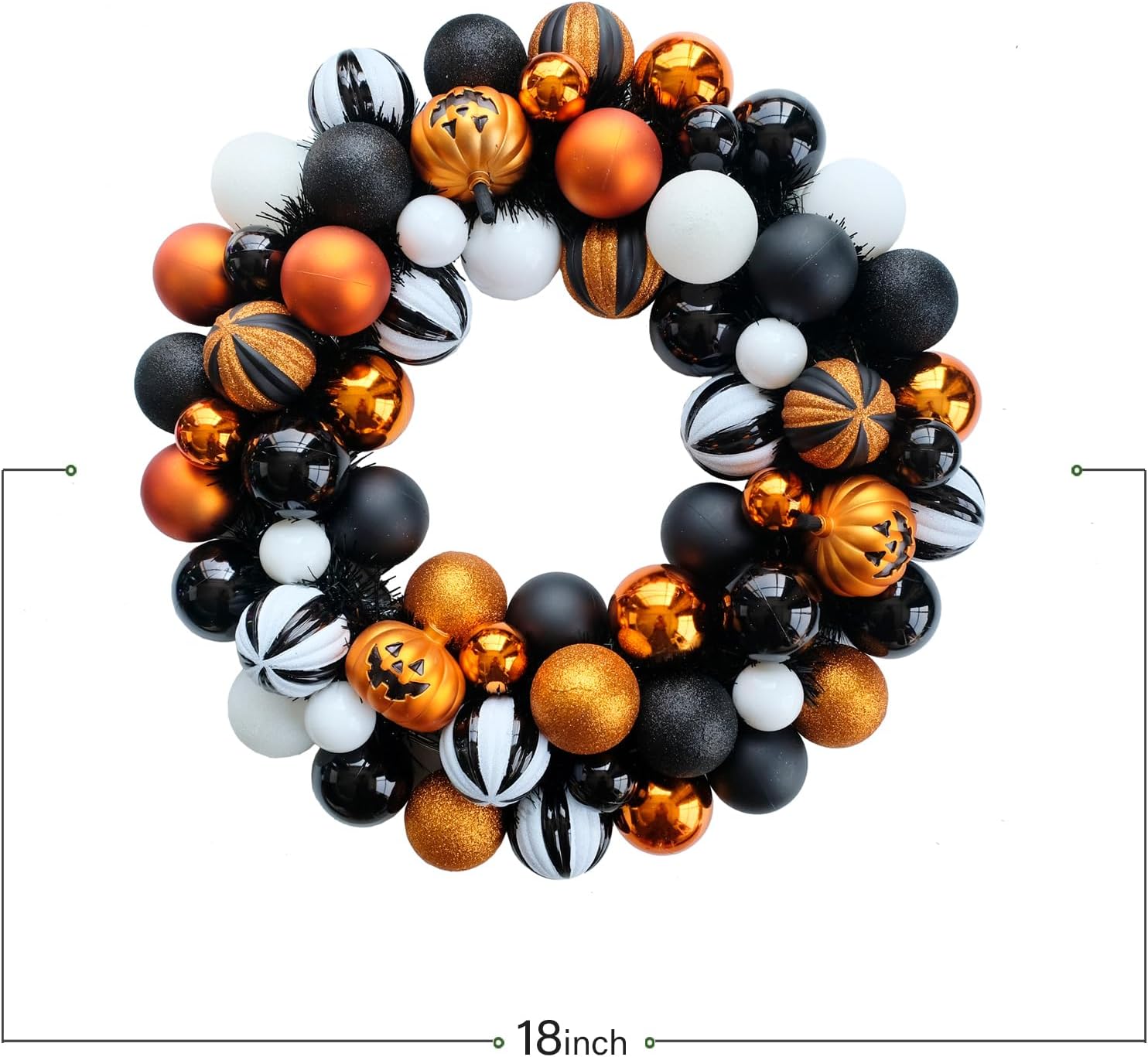 Bibelot 18 Inch Halloween Wreath for Front Door Decor