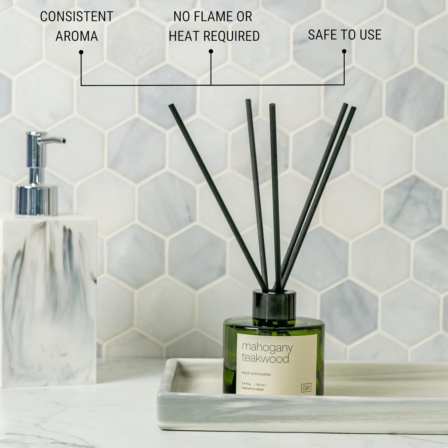 Craft Kin Reed Diffuser Set Oakwood Mahogany Vetiver