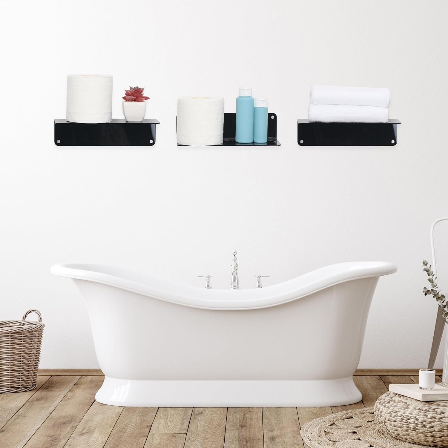 DRMHM Acrylic Floating Shelves 9x4in Black